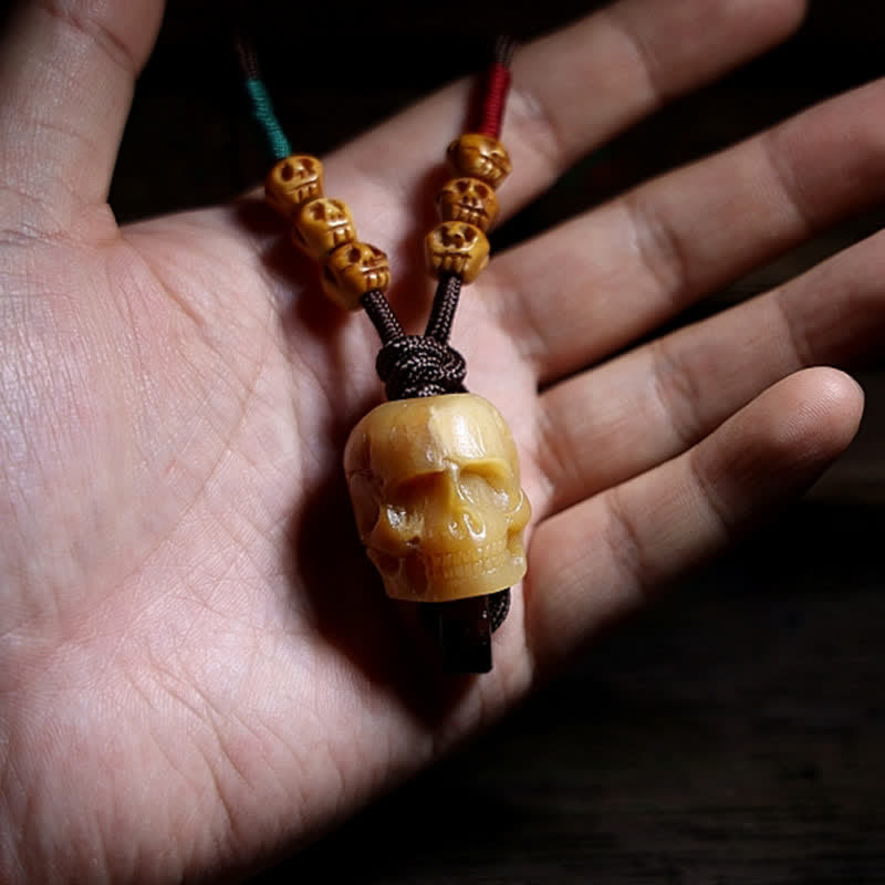 Tibetan Camel Bone Skull The Lord of the Corpse Forest Protection Necklace Pendant