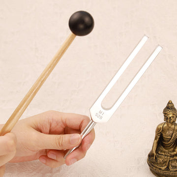 Tuning Fork 528HZ Aluminum Alloy for Chakra and Sound Therapy Ornament Decoration With a Mallet