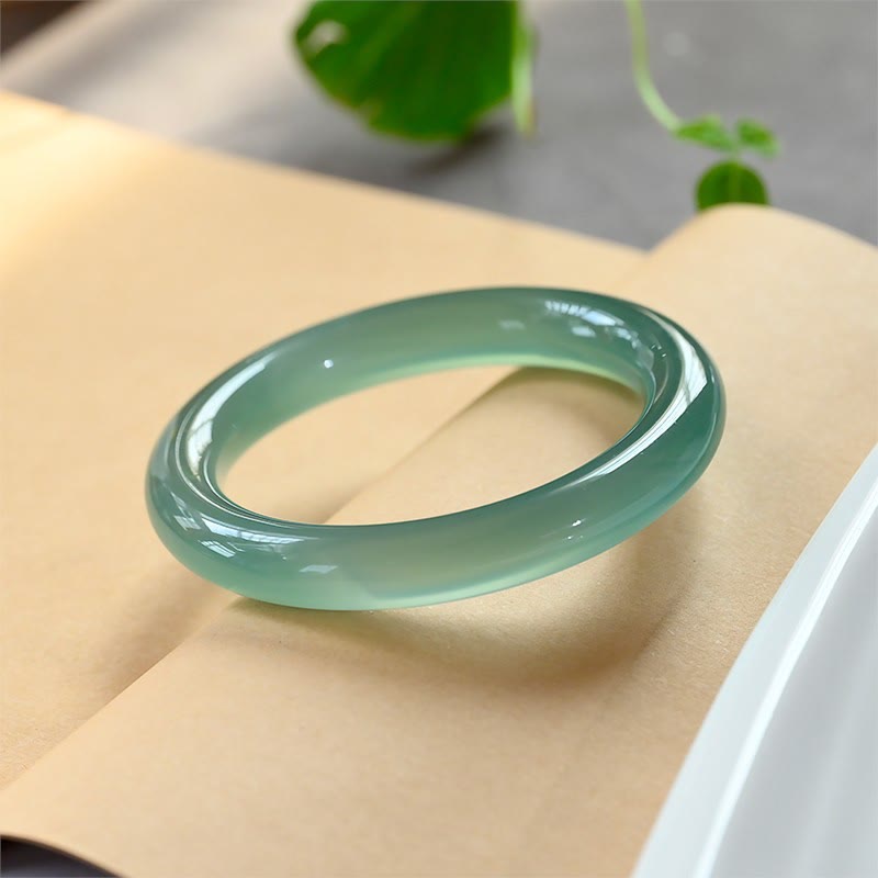 Natural Green Chalcedony Strength Bangle Bracelet