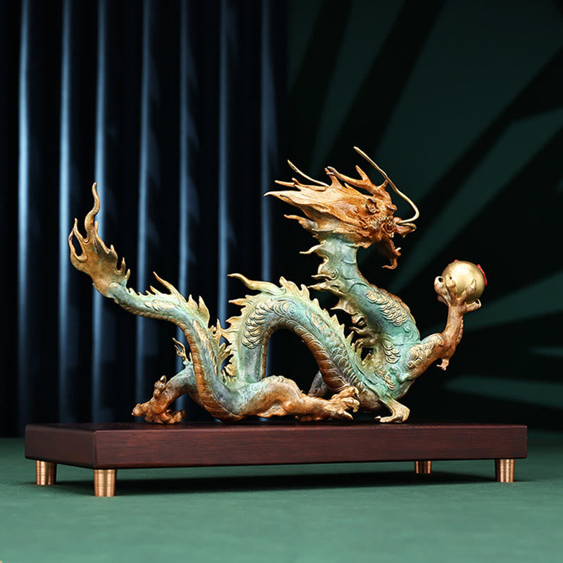 Year Of The Dragon Auspicious Dragon Brass Copper Luck Success Office Decoration