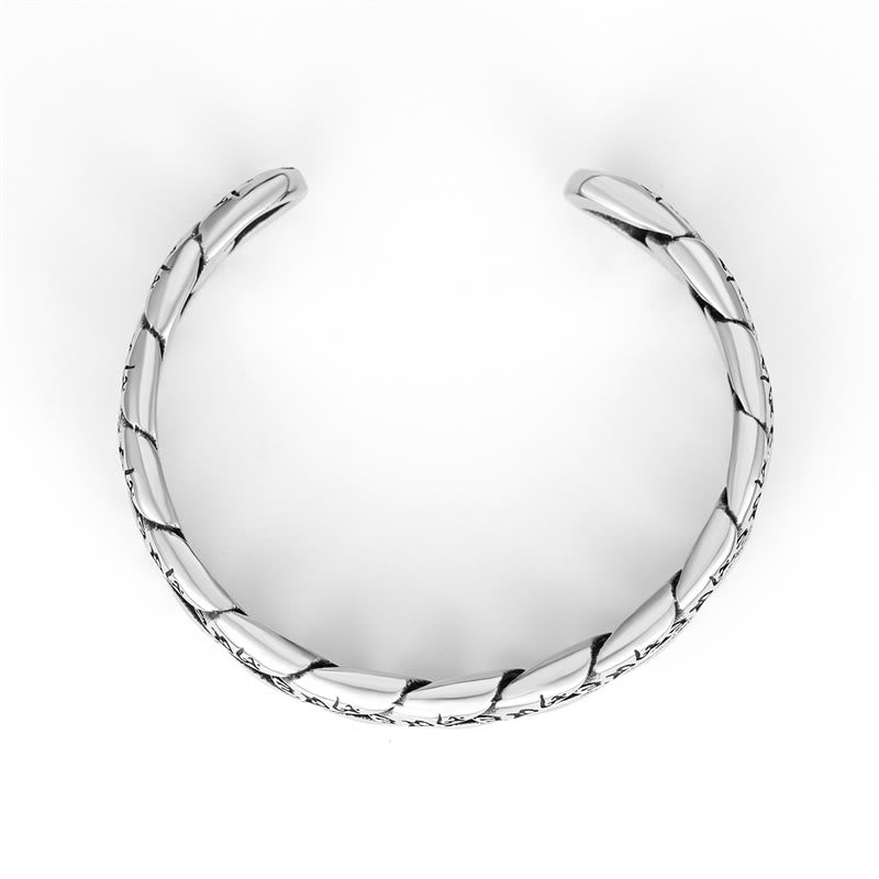 Tibetan Om Mani Padme Hum Mantra Titanium Steel Peace Cuff Bangle Bracelet