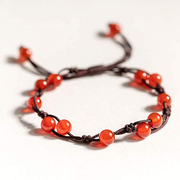 Handmade Natural Gemstone & Sandalwood Beaded String Bracelet