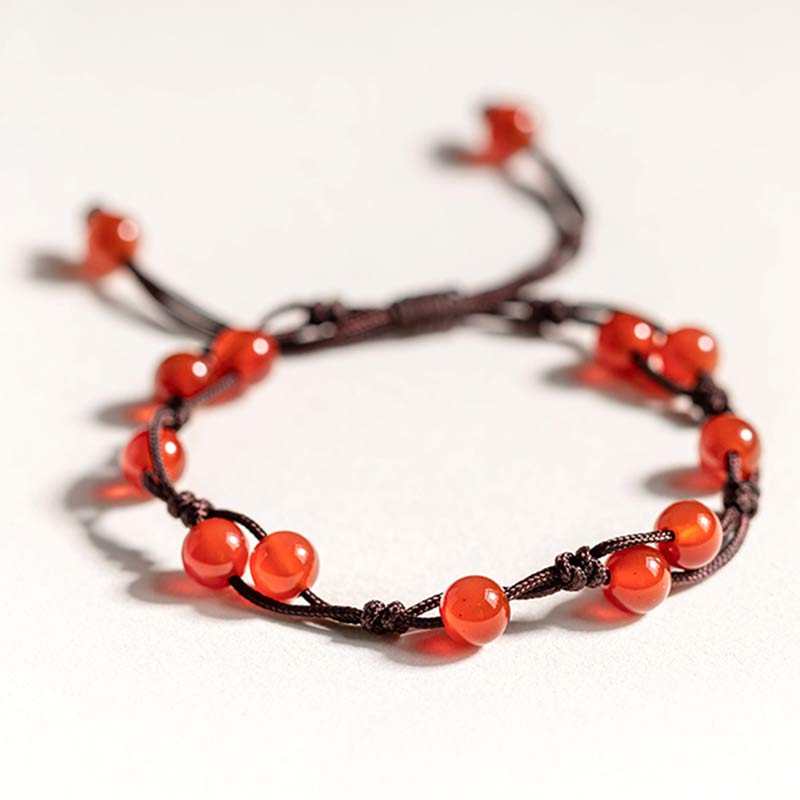 Handmade Natural Gemstone & Sandalwood Beaded String Bracelet