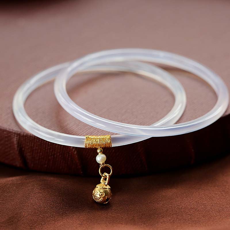 Natural Cyan White Jade Success Bracelet