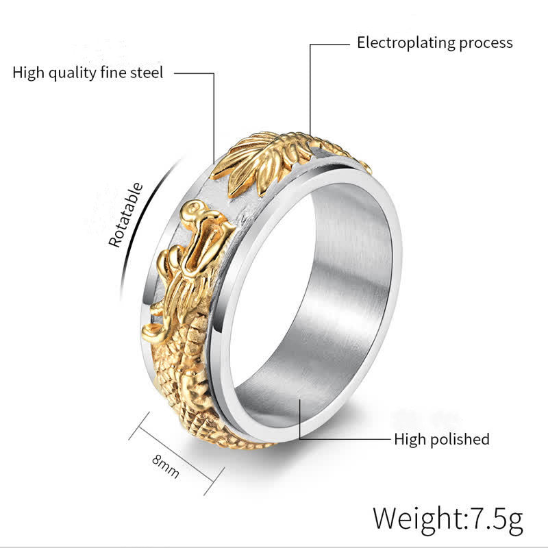 Dragon Titanium Steel Stimulation Rotatable Ring