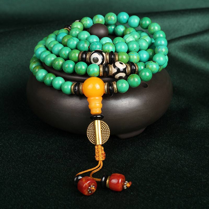 Tibetan Turquoise Mala Balance Necklace Bracelet