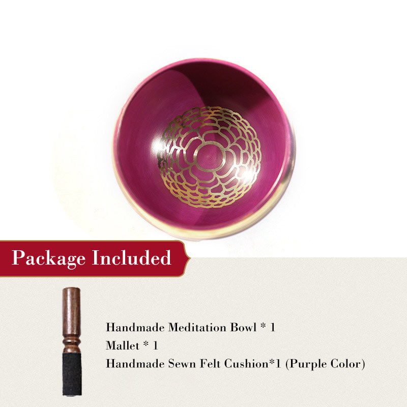 Tibetan Sound Bowl Handcrafted for Chakra Healing and Mindfulness Meditation Singing Bowl Set