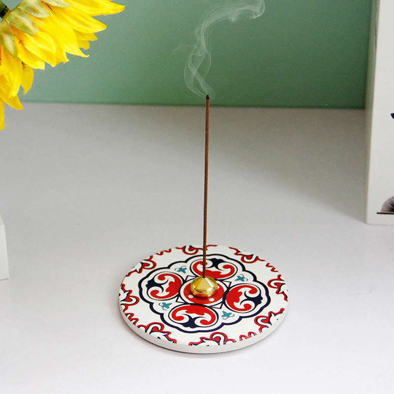Handcrafted Colorful Pattern Ceramic Blessing Stick Incense Burner