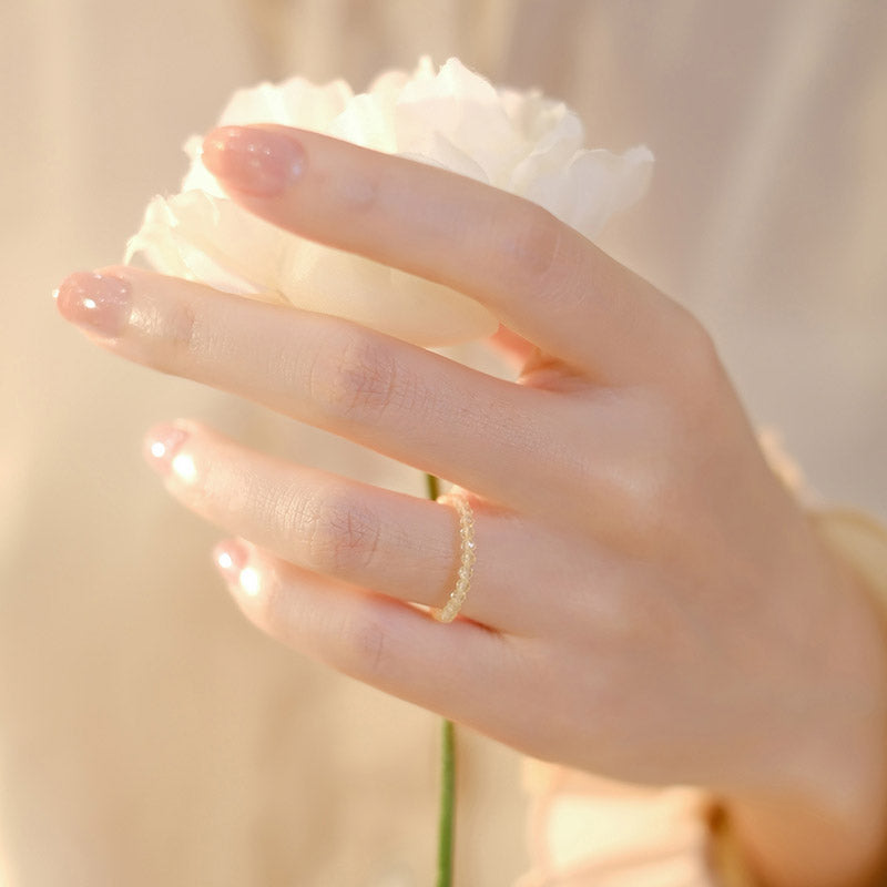 Natural Citrine and 14k Gold-Plated Handcrafted Minimalist Ring
