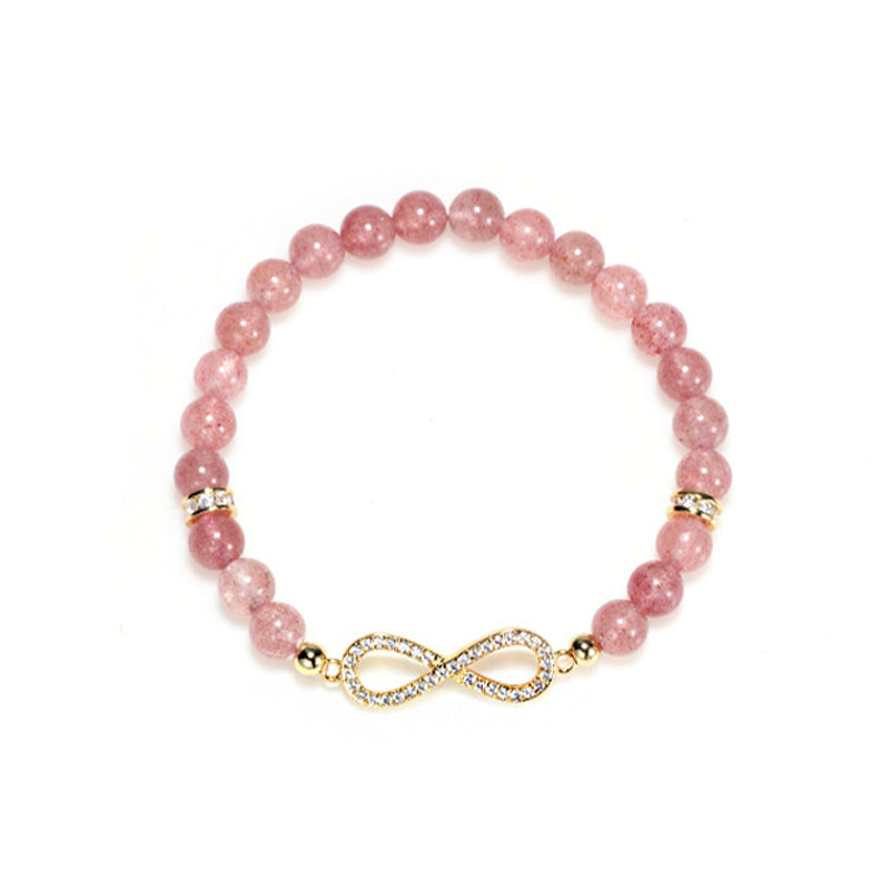 Natural Strawberry Quartz Positivity Healing Bracelet