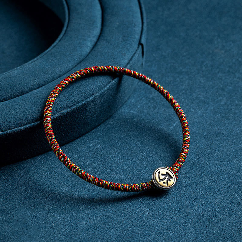 Handmade 925 Sterling Silver & Cinnabar Zodiac Guardian Buddha Red String Bracelet