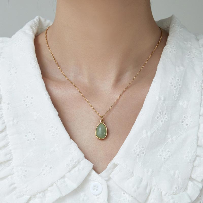 Natural Gemstone Blessing Pendant Necklace with Amethyst and Rose Quartz