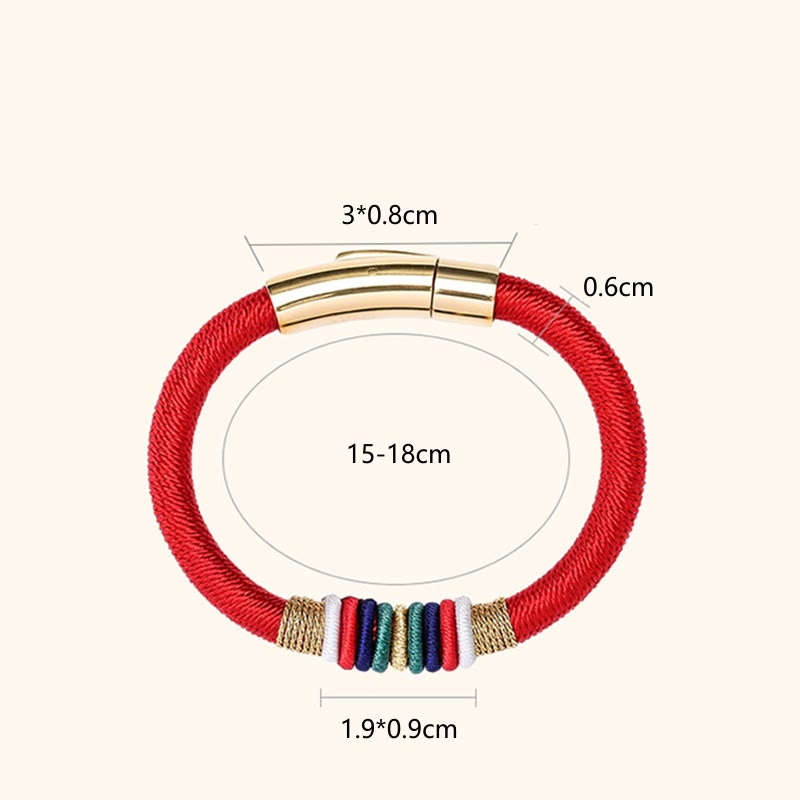 Tibetan Handmade Colorful King Kong Knot Five Elements Luck Braid String Bracelet