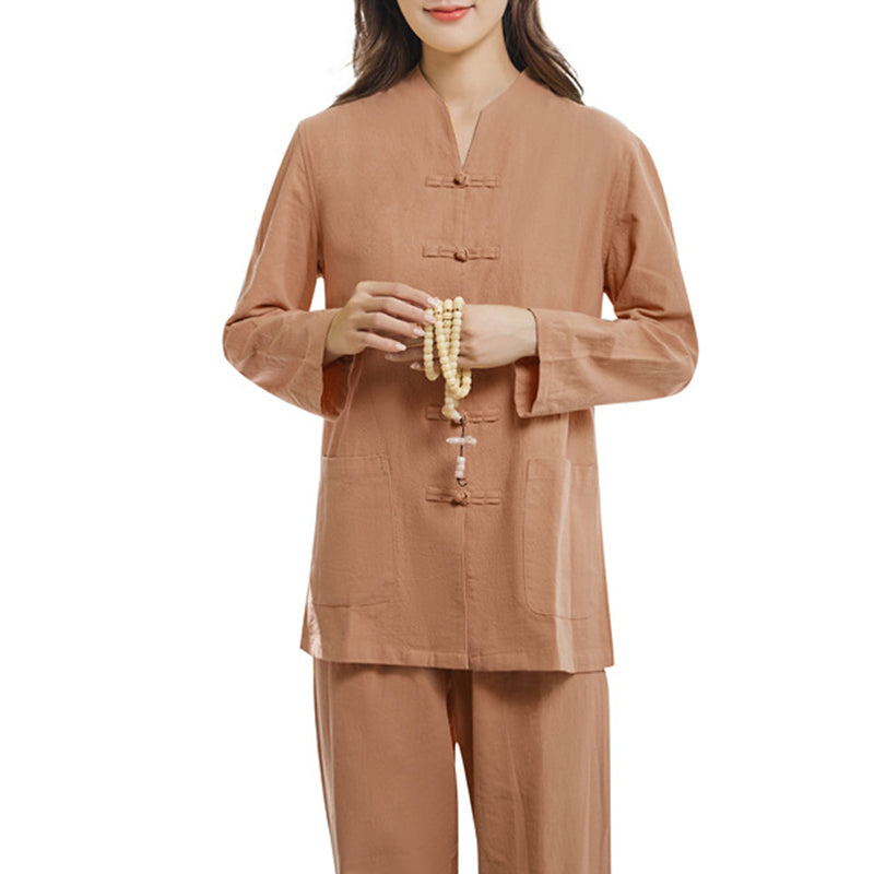 Handcrafted Cotton Linen Stand-Collar Meditation and Ritual Set