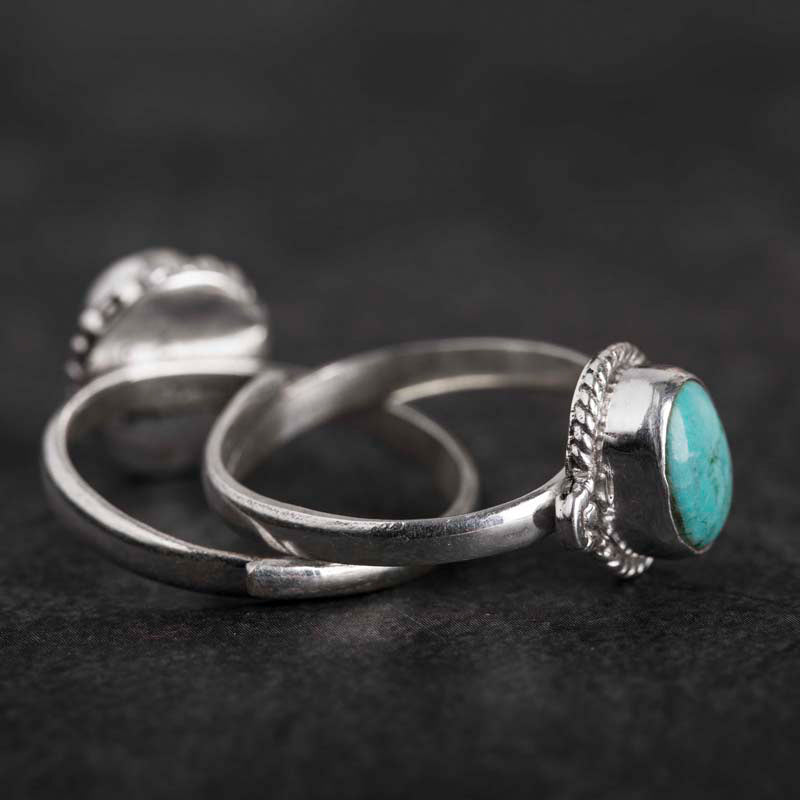 925 Sterling Silver Turquoise Wisdom Love Ring