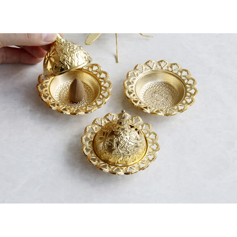 Tibetan Style Gold Mini Meditation Incense Burner