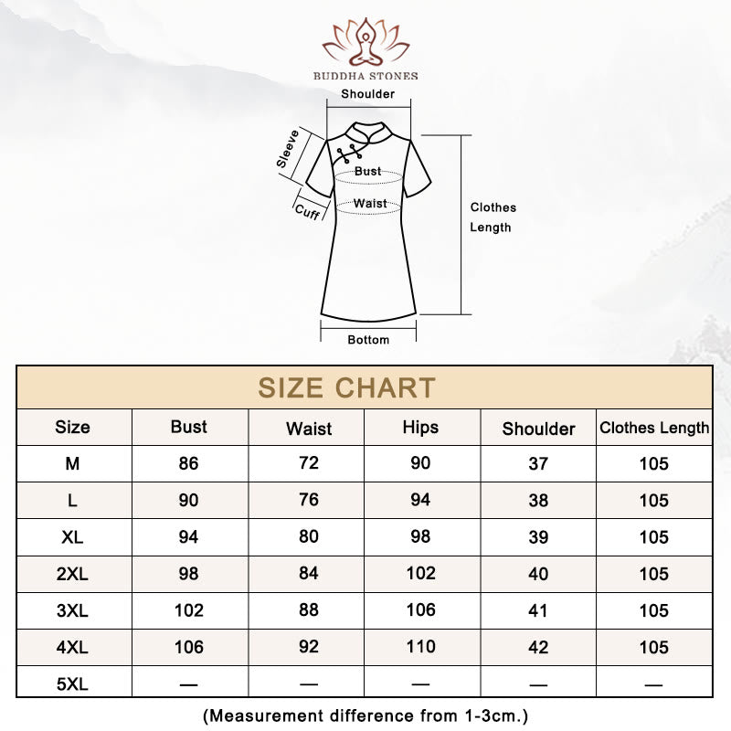 Smooth Knit Lotus Peony Print Mindful Qipao Cheongsam Dress