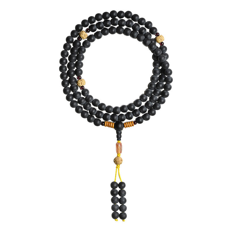 Tibetan Mala Cypress Bodhi Seed Red Agate Healing Bracelet