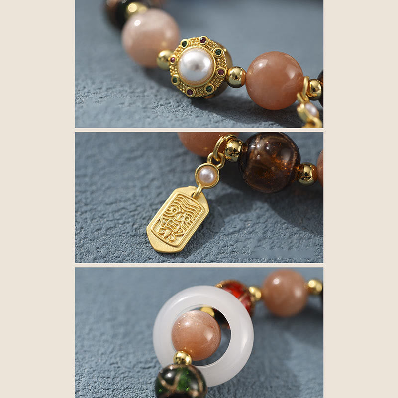 Tibetan Incense Ash Liuli Copper Om Mani Padme Hum Prayer Wheel Gemstone Bracelet