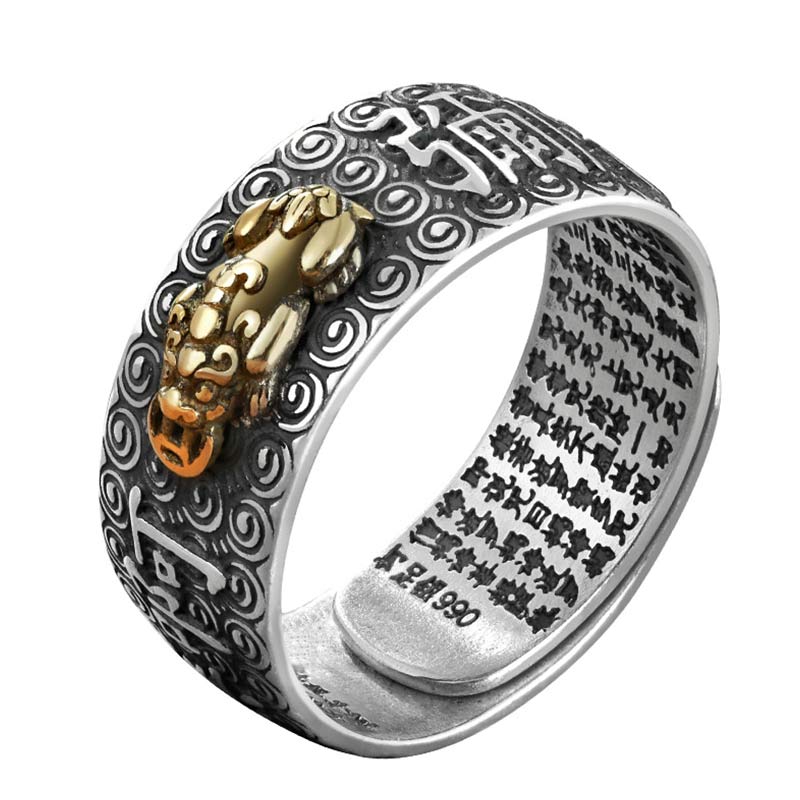 Chinese Zodiac Natal Buddha Wealth Luck Adjustable Ring