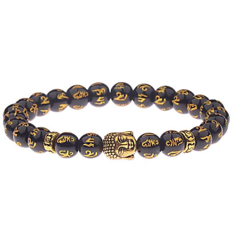 Handmade Tibetan Om Mani Padme Hum Mantra & Buddha Amulet Bracelet