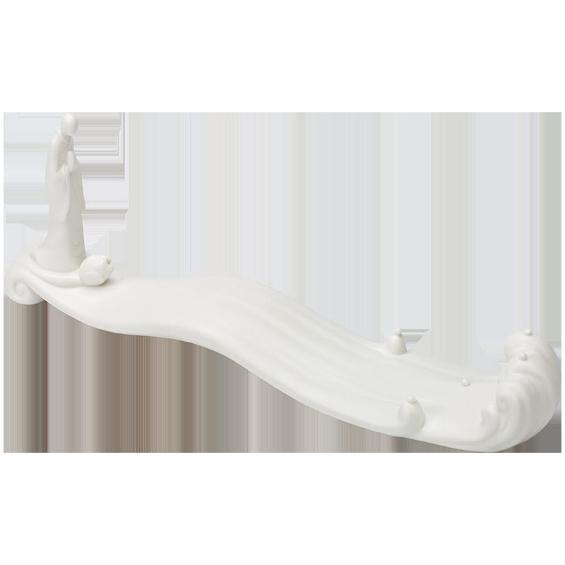 Minimalist Ceramic Monk Sea Wave and Mountain Landscape Incense Burner