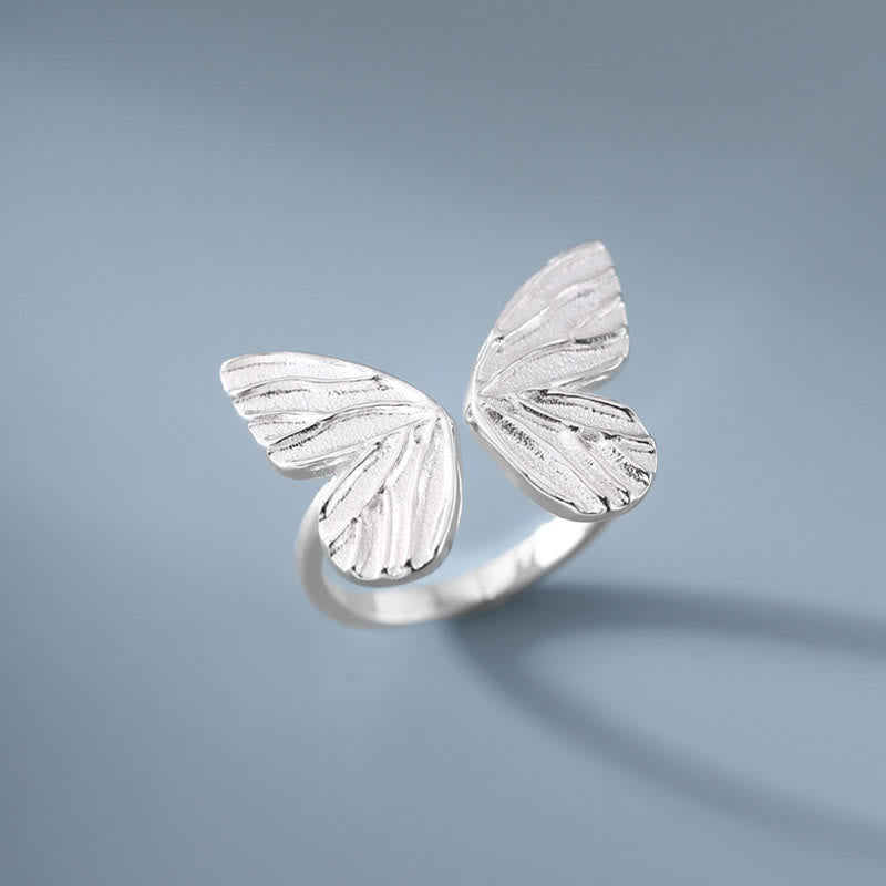 925 Sterling Silver Butterfly Love Freedom Ring