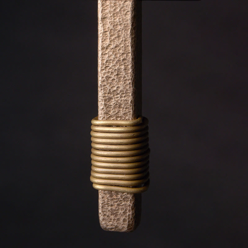 Vintage Textured Design Brass Copper Wealth Necklace Pendant