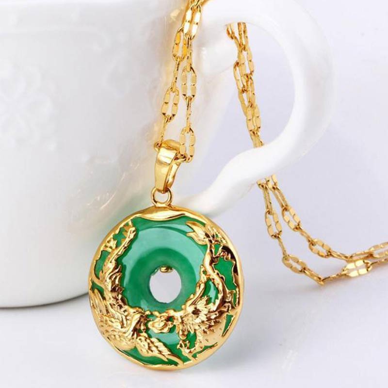 Natural Jade Prosperity Necklace