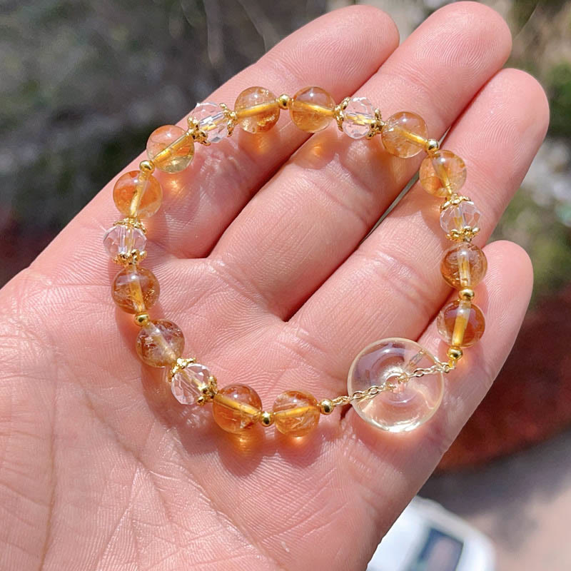 Peace Buckle Citrine Crystal Prosperity Bracelet
