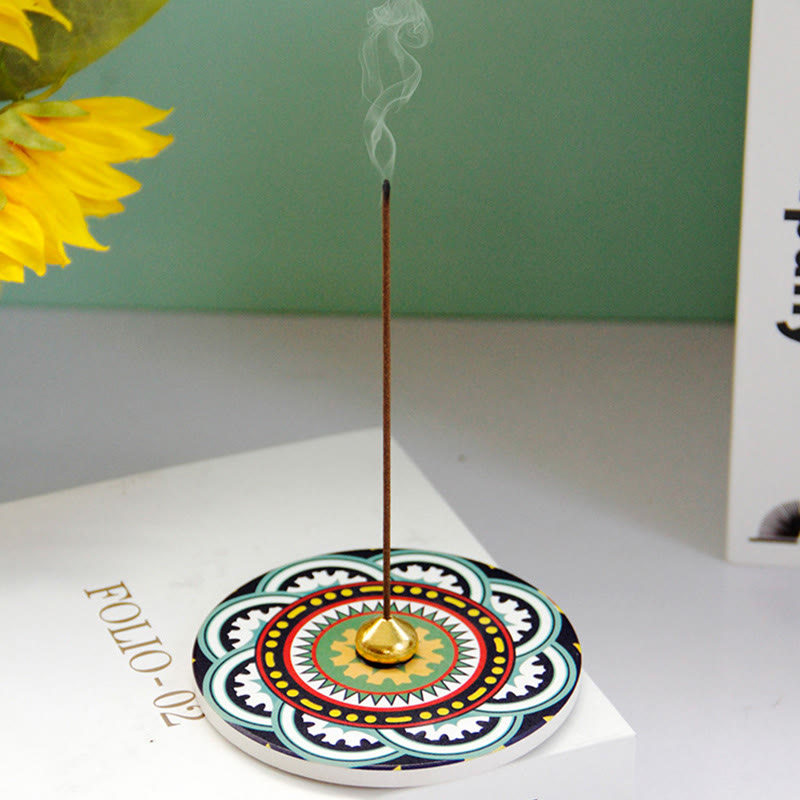 Handcrafted Colorful Pattern Ceramic Blessing Stick Incense Burner