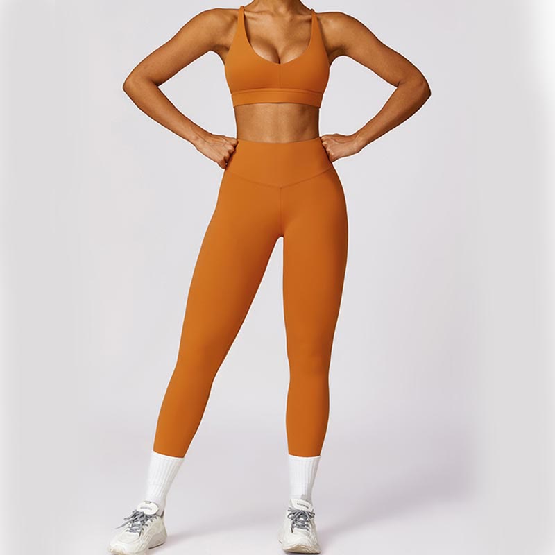 Women Short Sleeve T-Shirt Top High Waist Leggings Pants For Sports Yoga