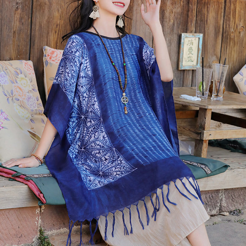 Batik Striped Cozy Travel Meditation Shawl Wrap