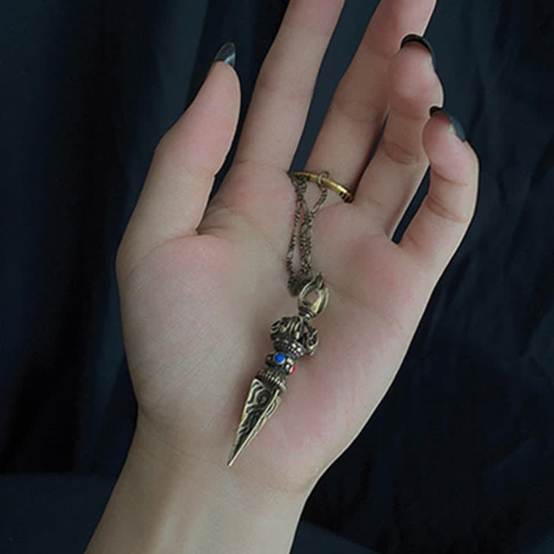 Pentagram Eye of God Feather Hamsa Copper Healing Necklace Pendant Pendulum