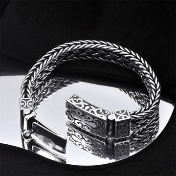 Retro Vine Totem Pattern Braided Healing Chain Bracelet