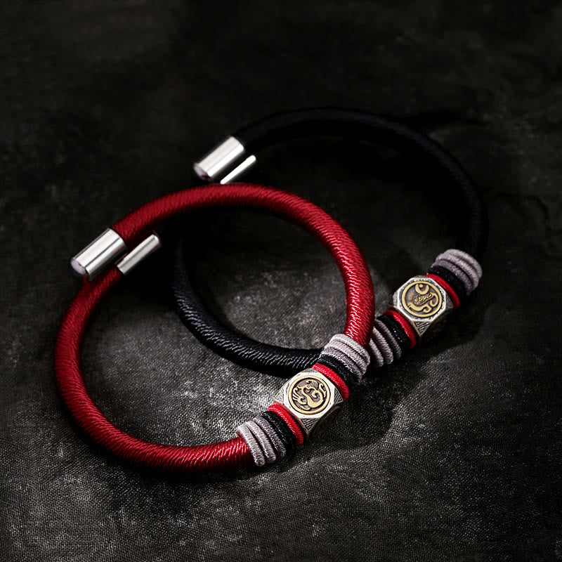 925 Sterling Silver Red String Hand-Braided Endless & Vajra Knot Bracelet