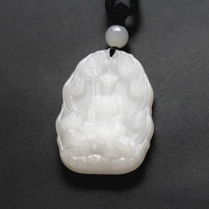 Ksitigarbha Buddha Liuli Crystal Serenity Amulet Necklace Pendant