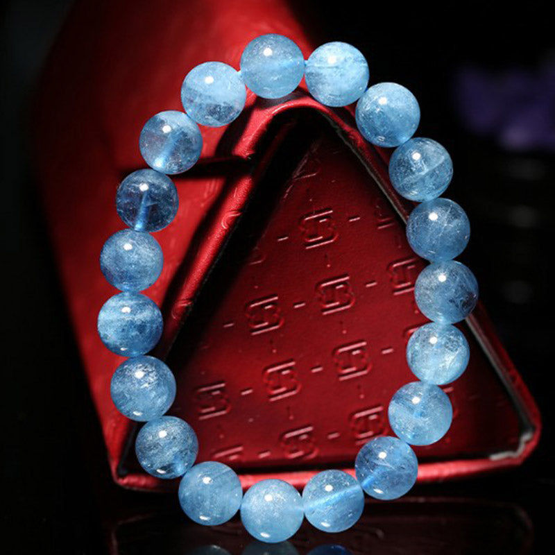 hop Aquamarine Beads Peace Healing Bracelet