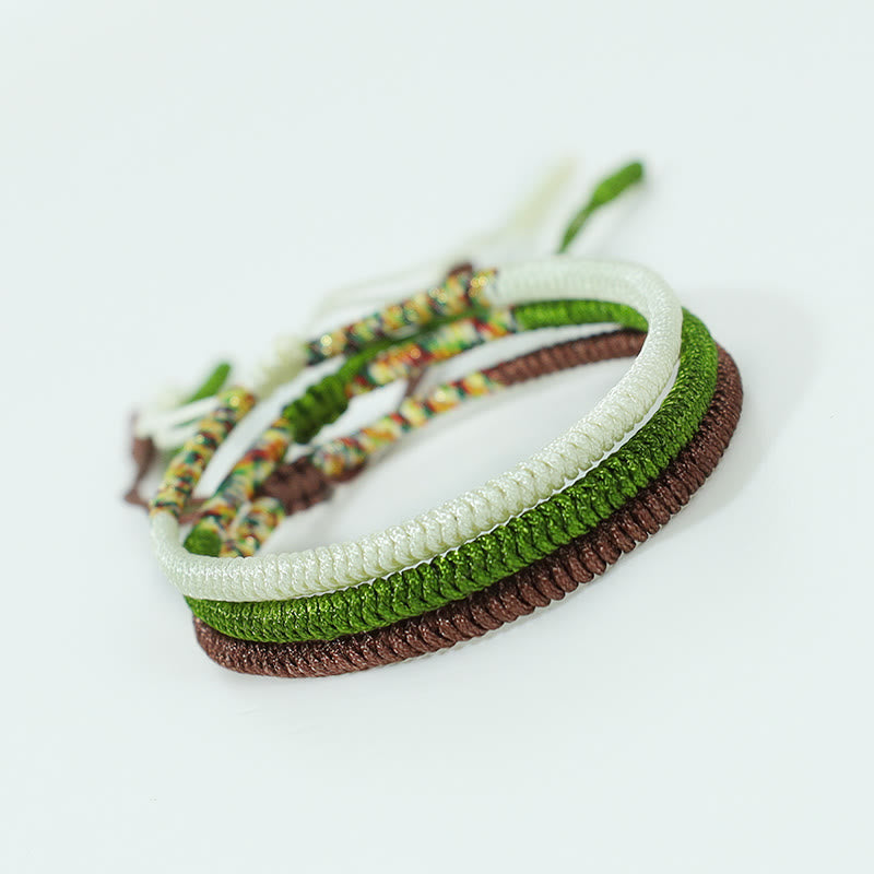 3Pcs Tibetan Handmade Multicolored Luck King Kong Knot Auspiciousness Bracelet