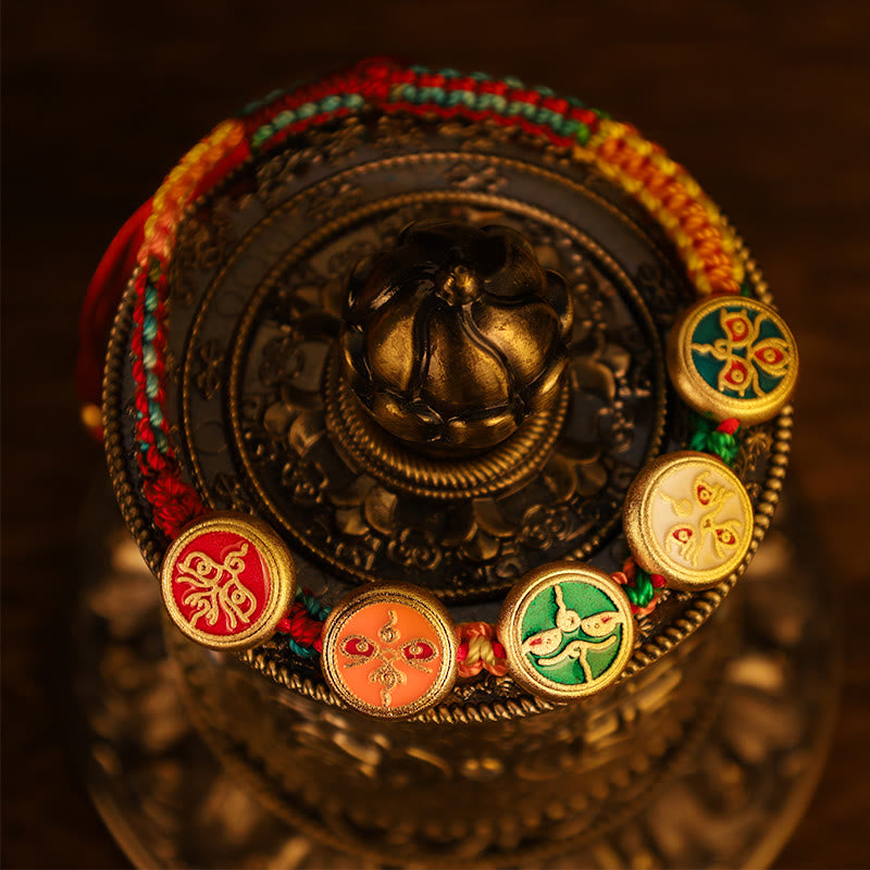 Tibetan Five God Of Wealth Colorful Rope Braided Luck Bracelet