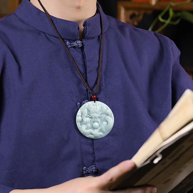 ❗❗❗A Flash Sale- Chinese Zodiac Dragon Jade Success Amulet String Necklace