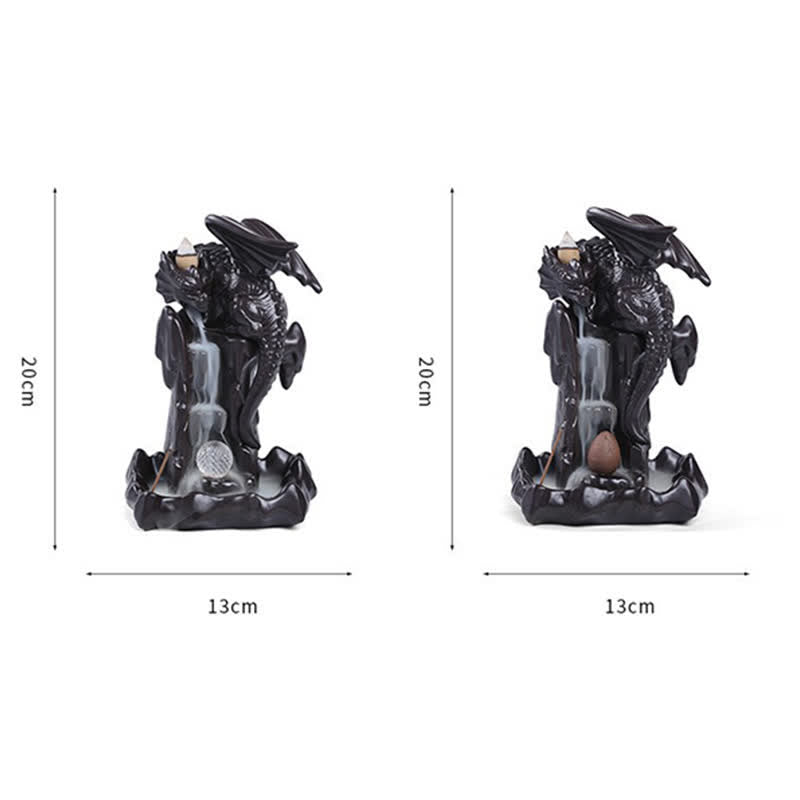 Nordic Dragon Ceramic Backflow Smoke Fountain Sandalwood Incense Burner