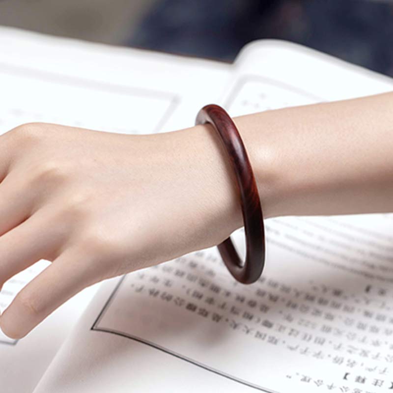 Tibetan Small Leaf Red Sandalwood Ebony Green Sandalwood Protection Bracelet Bangle