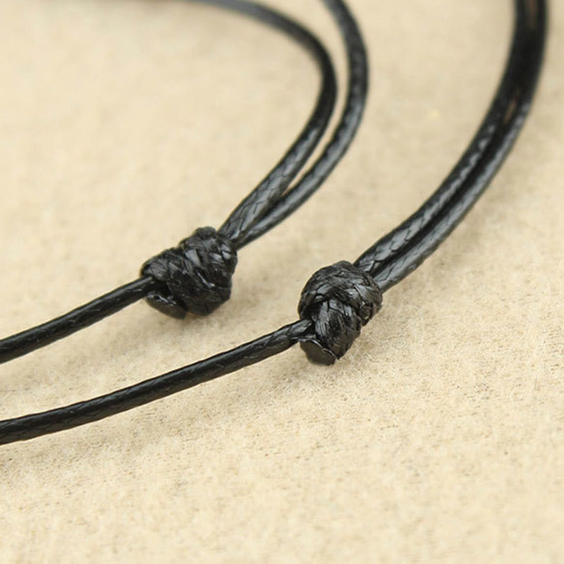 Red Agate Bead Confidence Leather Rope Necklace Pendant