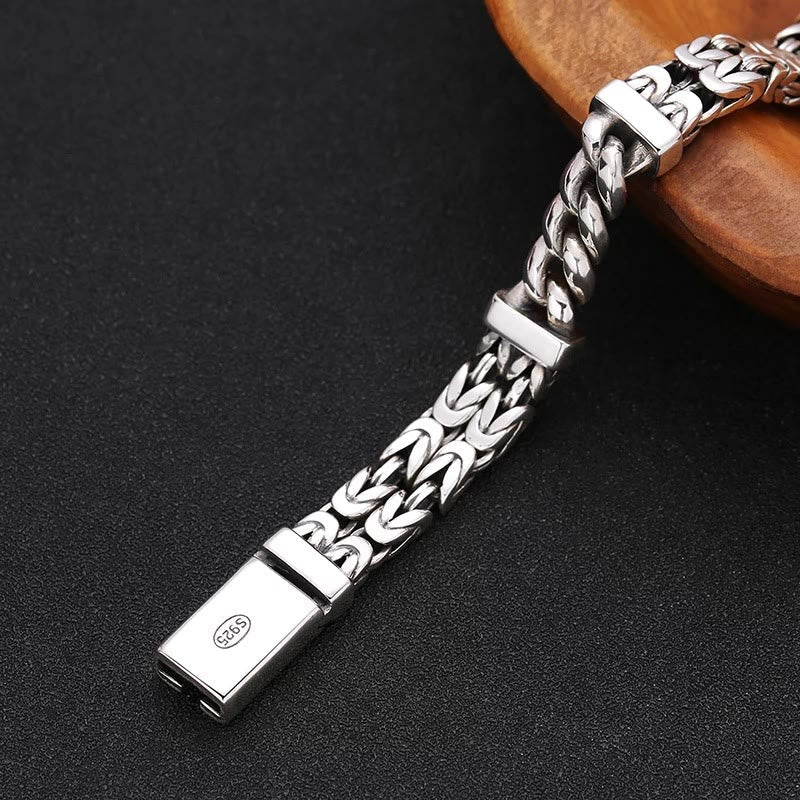 Retro Industrial Chain Pattern Copper Bracelet for Men
