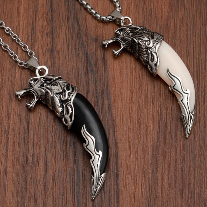 Imitation Wolf Tooth Titanium Steel Balance Necklace Pendant