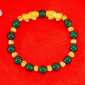 Electroplating Golden Double Pixiu Wealth Bracelet