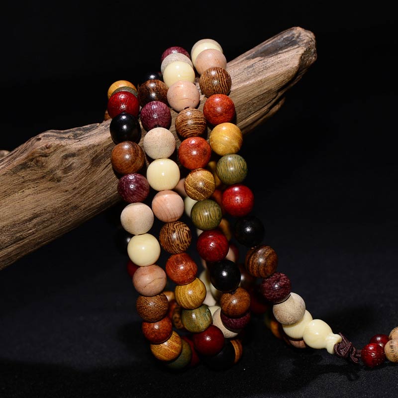 108 Beads Wenge Wood Mala Blessing Meditation Bracelet