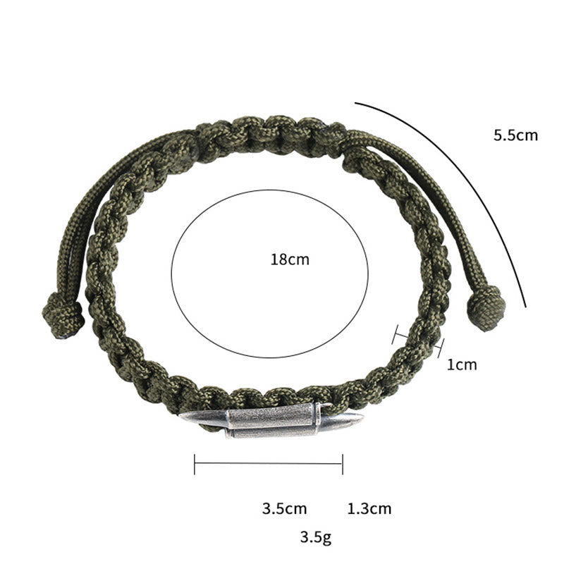Minimalist 925 Sterling Silver Bullet Design Braided Rope Bracelet