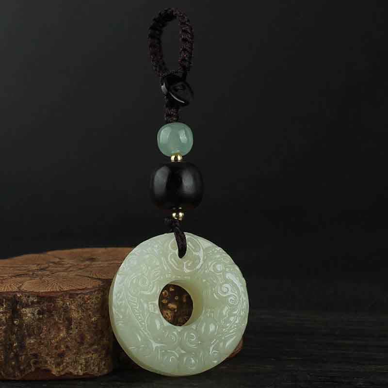 PiXiu Jade Peace Buckle Abundance Wealth Key Chain